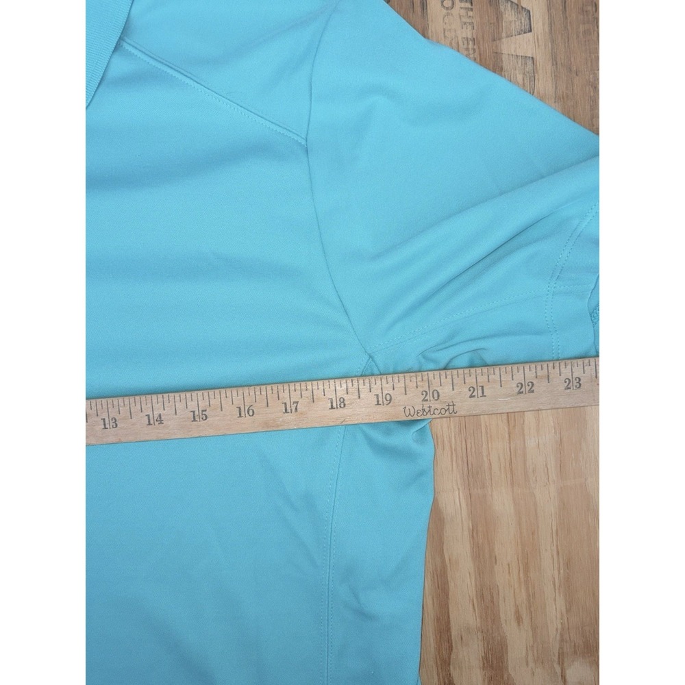 Nike Golf Mens Medium Polo Dri Fit‎ Teal Solid Performance Embroidered Logo - Picture 3 of 7